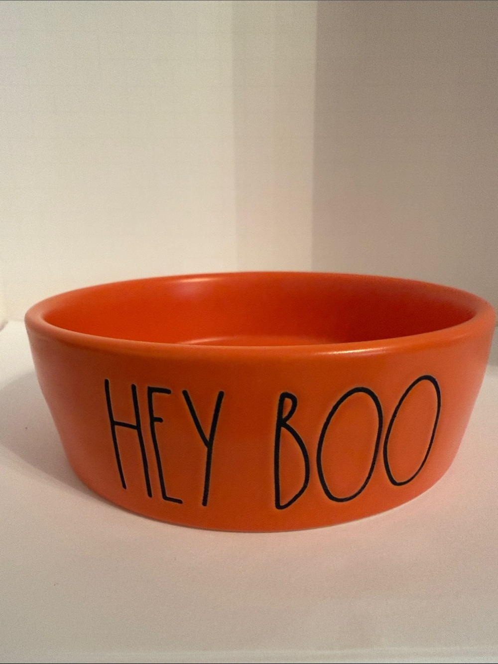 Rae Dunn Orange "HEY BOO" Pet Feeder Halloween cat or dog